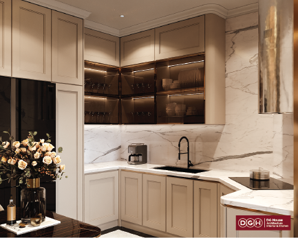 Thi công tủ bếp từ chất liệu sang trọng